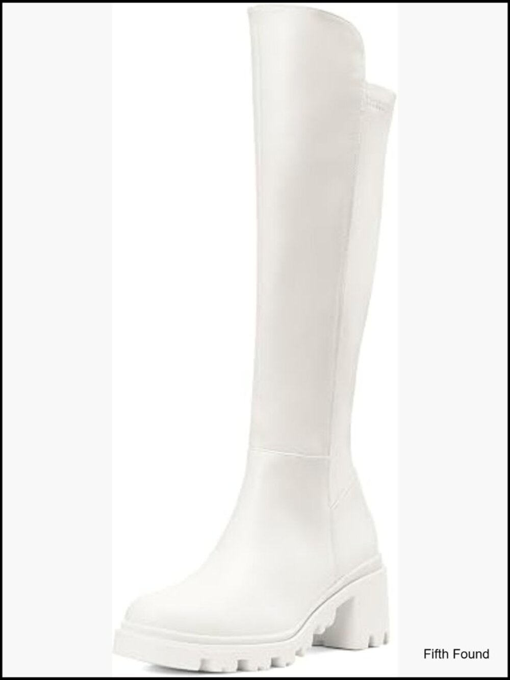 Knee High Platform Boots Chunky Heel Zip Up Stretch Fall Winter Shoes